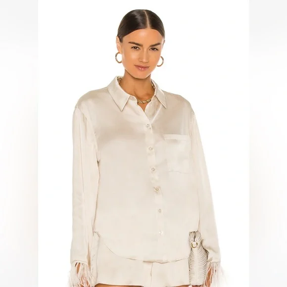 NWT The Michelle Blouse in Ivory from L'Academie at REVOLVE size small in ivory - Picture 2 of 5